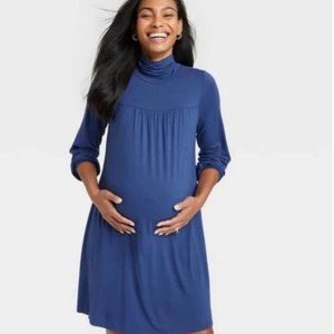 Maternity Turtle Neck Swing Dress.